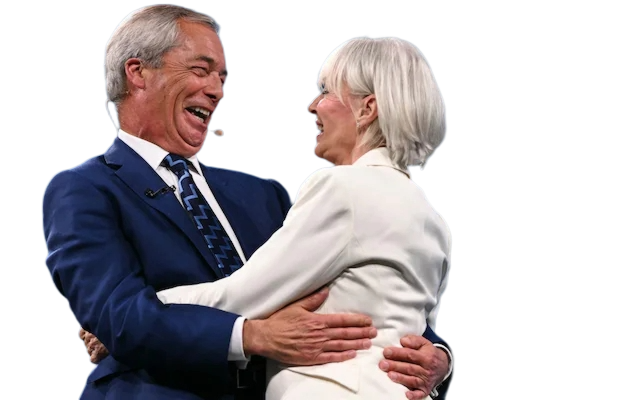 Nigel Farage with Nadine Dorries